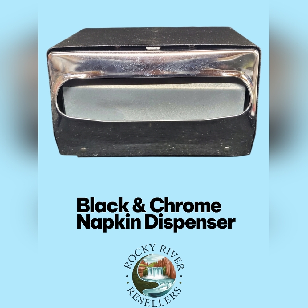 Napkin Dispenser w/ Chrome Faceplate | 2 Sided Tabletop | Black | Vollrath